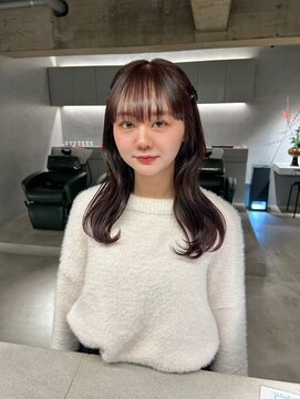 リール(rire) デザインカラーレイヤーカットウェットヘア夏オリーブベージュ