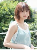 30代40代大人可愛い小顔ナチュラルボブ外ハネボブハイライト
