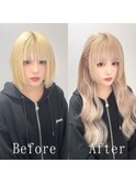 ホワイトベージュ#シールエクステ#イメチェン#ヨシンモリ#梅田