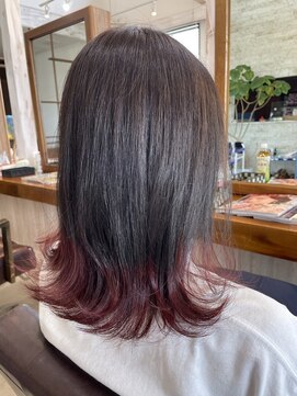 ラ メール ヘア デザイン(La mer HAIR DESIGN) 裾カラー×レッド