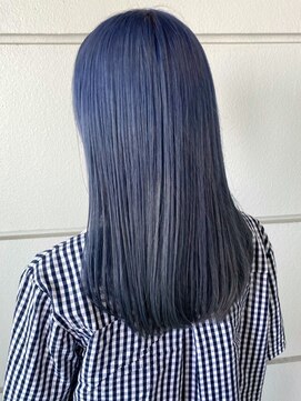 セプト 天神大名(SEPT.) ブルーカラー くすみ ケアブリーチ ペールブルー ロング