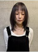 レイヤーカット/ハッシュカット/透明感グレージュ