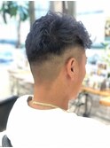 メンズショート　ブリーチダークブルー