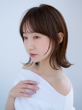 エインアンリー 表参道(AIN.ANLY.) くびレイヤー前髪ありグレージュボブ 外はね【AIN.表参道】川原