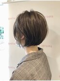 切りっぱなしチョイ前下がりボブ×ビターアッシュ