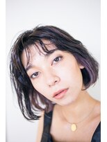 ピズム(PISM)&nbsp;耳かけワンレンニュアンスボブ/アッシュブラック