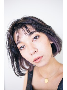 ピズム(PISM) 耳かけワンレンニュアンスボブ/アッシュブラック