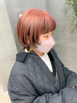 テトヘアー(teto hair) ウルフカット、コーラルピンク、アプリコット、ヴェールカラー