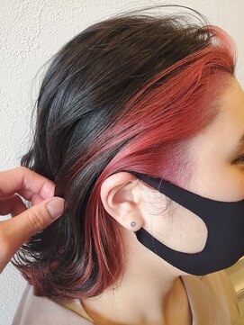 エミュー ラ ピエス(emu la piece) フェイスフレーミング/ハイライト/ガーネットレッド/うる艶髪