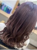 ショコラピンク　ベビーバング　魅力倍増カール