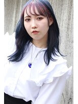 ステラ ヘア デザイン サロン(STELLA hair design salon)&nbsp;ロング　ネイビーブルー＆ピンク　S
