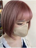 #Wカラー #シアーピンク #ミニボブ