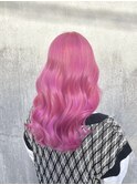 注目の的☆ピンクカラー☆【全体ブリーチ】