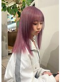 学割ケアブリーチダブルカラーピンクラベンダーカラー