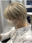 メンズ韓国風モテるマッシュウルフメンズウルフカットシースルー
