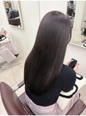 髪質改善酸熱トリートメント 黒髪ストレート
