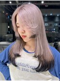 ロングおくれ毛くびれヘア韓国ヘア_ba459321