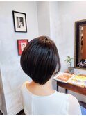 ノンジアミンカラー／艶髪ショートボブ