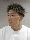 MEN'S/ハイライト×ツイスパ×フェード/短髪/アップバング