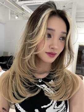 ヨロ 渋谷(YOLO) 韓国ヘアーハッシュカットレイヤーカットハイライトカラー