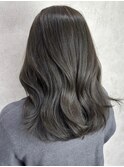黒髪クラゲヘアーオリーブグレー小顔ココアベージュ
