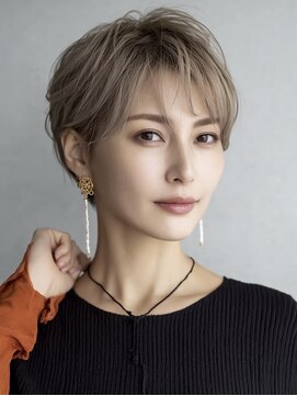 ハーツ(Heart's) 白髪ぼかし脱白髪染め似合わせショートボブ40代50代60代