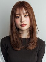 ベルメール ヘアー(Belle mer hair)&nbsp;ブラウンベージュ セミロング レイヤー ダメージレスカラー