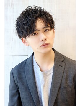 ネイビー(NAVY) コンマバング センターパート パーマ 社会人 30代 40代 オススメ