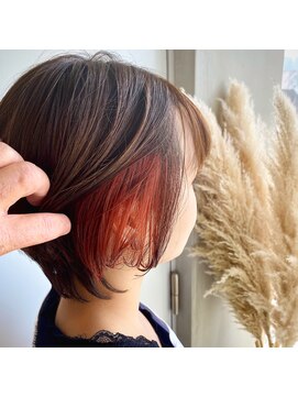 アンジェリカ 難波店(ANGELICA) インナーカラー×オレンジレッド