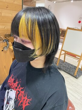 ビードロ 吉祥寺店(vi dro) 【お客様スタイル】ウルフカット×インナーイエロー