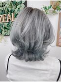 ＊ブリーチ必須！透明感シルバーアッシュグレージュカラー