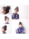 浴衣にはお団子アレンジ
