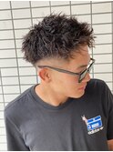 ダークアッシュ/アッシュブラック/カルマパーマ/ベリーショート