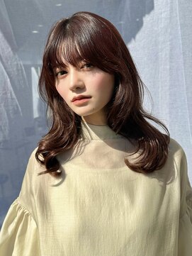 エアー 青山(AIR) くびれヘア韓国ヘアピンクブラウンベージュ
