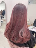 《花屋併設》赤味ピンクブラウン［酸性ストレート/ヘアセット］