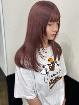 ラグナ(LAGUNA) 【ピンクベージュ/ケアブリーチ/レイヤーカット/ロング/10代】