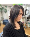 ロングハイレイヤー　ウルフカット