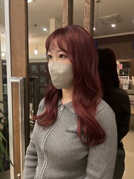 ブランコトレス 鏡島(BLANCO tres) ブリーチ/レッドカラー/ワインレッド