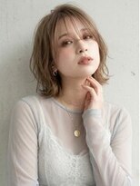 ヘアーメイクパウダー 天王寺寺田町店(Hair make powder) 大人可愛い20代30代40代小顔ウルフレイヤーボブグレージュ
