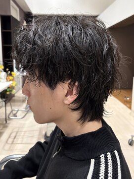 ワイボンドヘアー(Y bond hair) 無造作パーマツイストスパイラルパーマツーブロックメンズカット