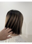 プレイングカラー/ミルクティーベージュ/切りっぱなしボブ