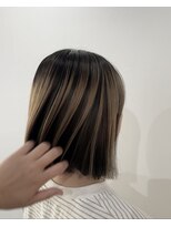 サロン(SALON)&nbsp;プレイングカラー/ミルクティーベージュ/切りっぱなしボブ
