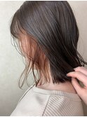 切りっぱなし×インナーカラー×オレンジ
