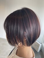 フープヘアー(HOOP.HAIR) ほんのりピンク×ショートボブ