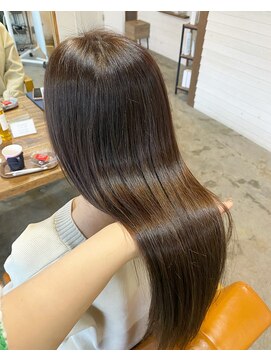 カフーヘアー 本店(Cafu hair) ツヤ　柔らか　ベージュ　水素トリートメント