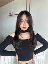 テオ(Theo)&nbsp;グレーベージュ ベビーピンクニュアンスカラー アッシュブラック