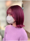 派手髪☆切りっぱなしベリーピンク