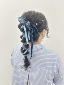ヘアセットサロン サロンエイミー(salon aemii) 高めポニー編み下ろし