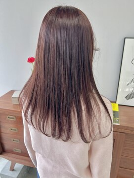 ヘアー アイス 御器所本店(HAIR ICI) ブリーチなし暖色カラー髪質改善カラーピンクブラウン艶髪