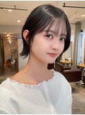 ぱつっと外ハネボブミニボブシースルーバング